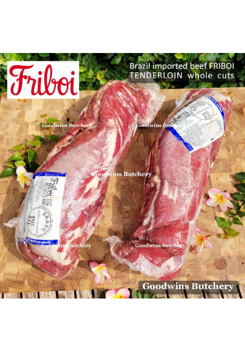 Beef Eye Fillet Mignon Has Dalam TENDERLOIN frozen Brasil FRIBOI whole cut +/- 2.8kg (price/kg)